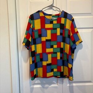 Vintage Kathy Che Primary Color Blouse
